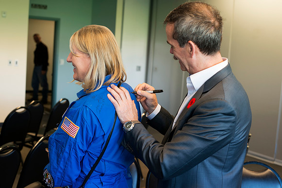 Dr Karen Reid and Chris Hadfield